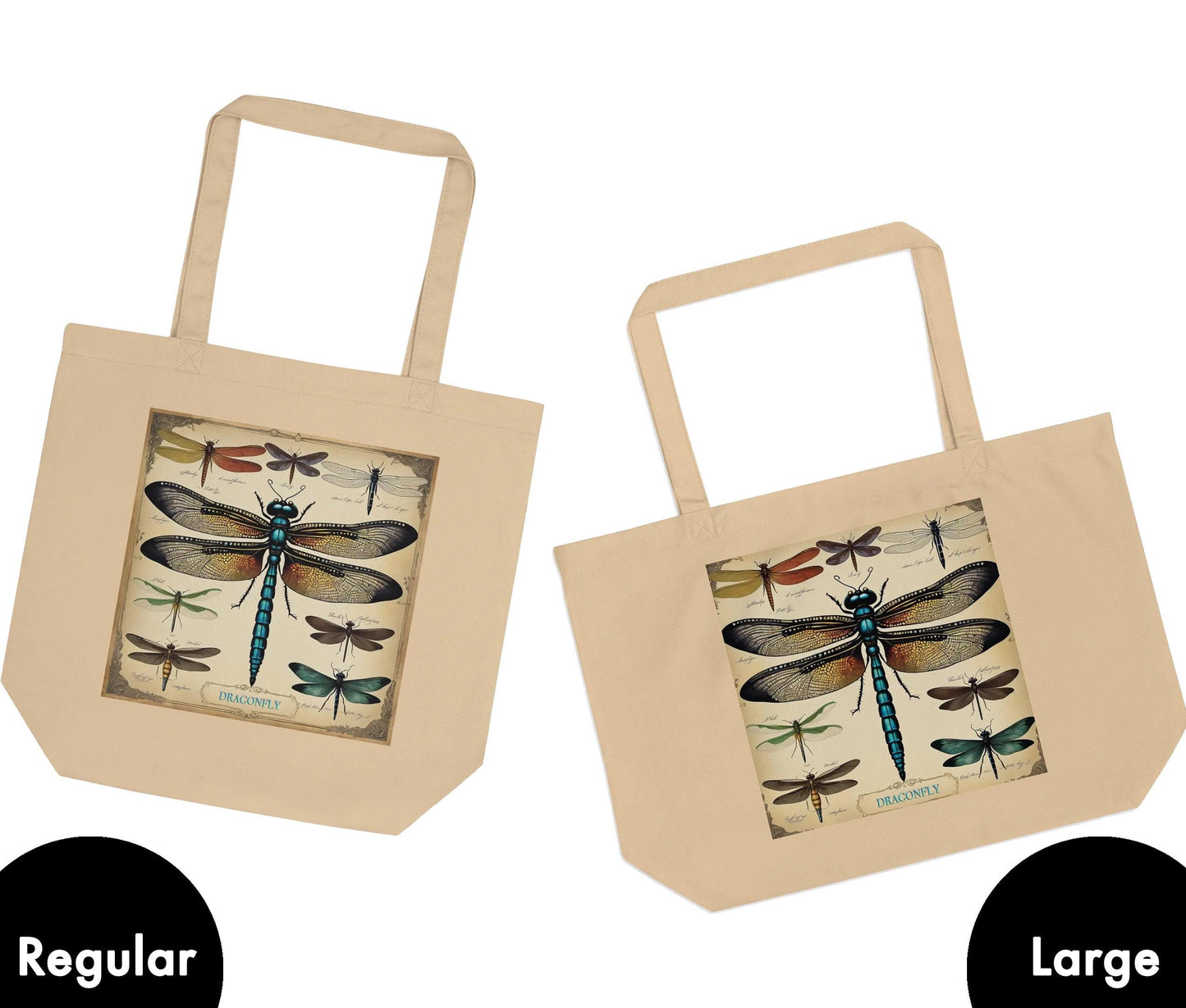 Beautiful Dragonfly Eco Tote Bag | Nature Lover Boho Tote Bag for Her | Travel Bag Gift for Dragonfly Lovers | Durable Insect Lover Tote