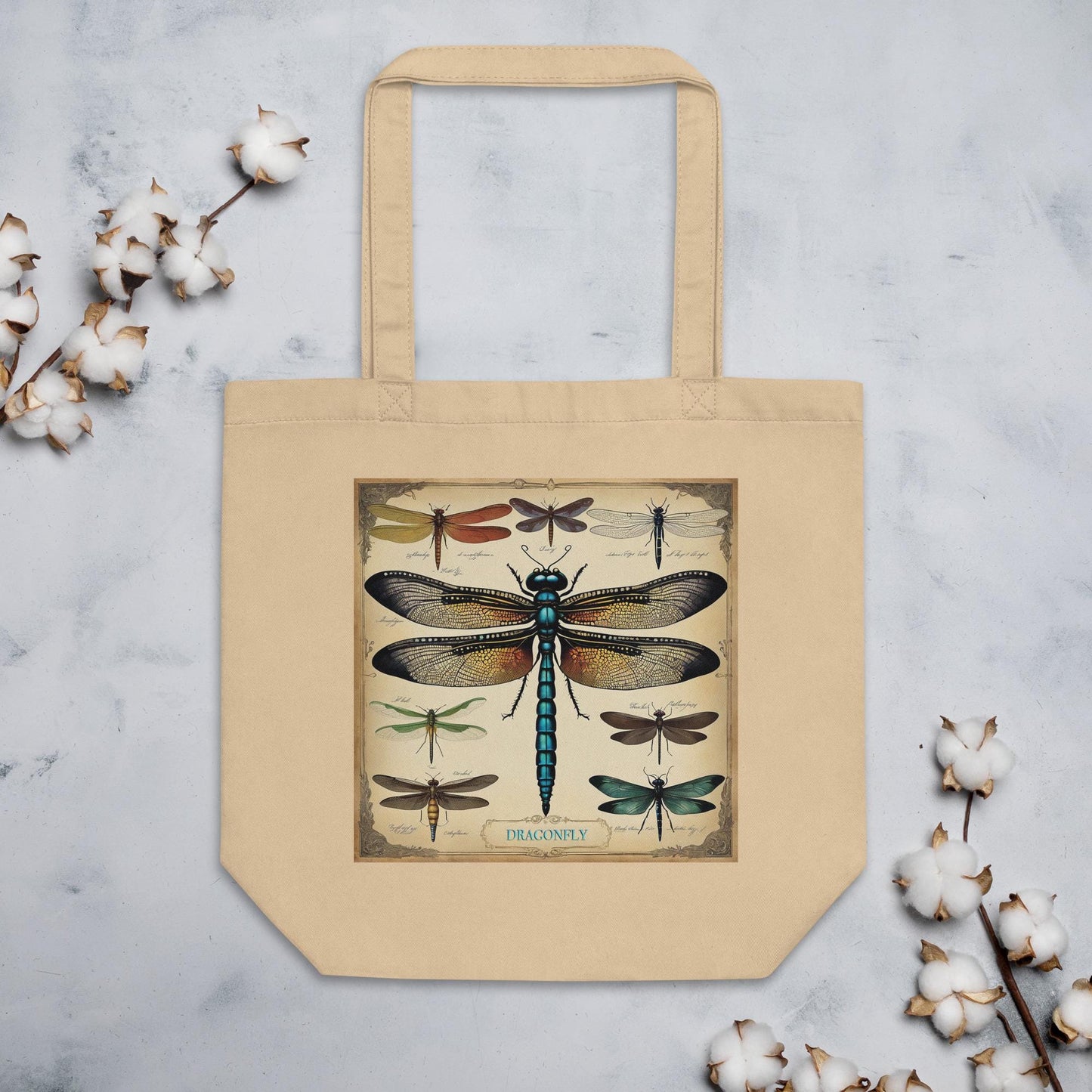 Beautiful Dragonfly Eco Tote Bag | Nature Lover Boho Tote Bag for Her | Travel Bag Gift for Dragonfly Lovers | Durable Insect Lover Tote