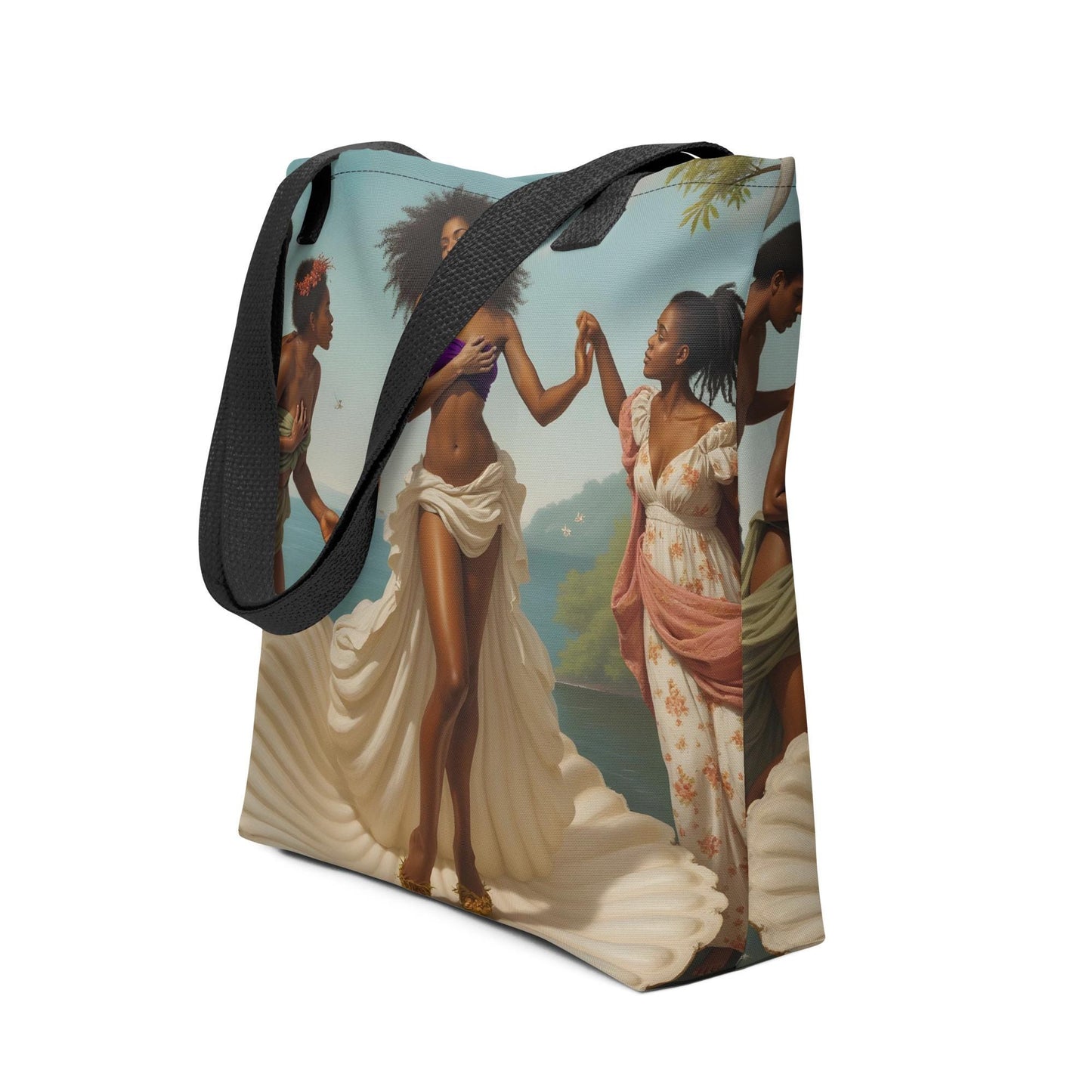Empowering Birth of Venus Tote | Black Artistic Expression at Its Finest | Modern Twist on Classic Art | Black Figures as Birth of Venus Bag