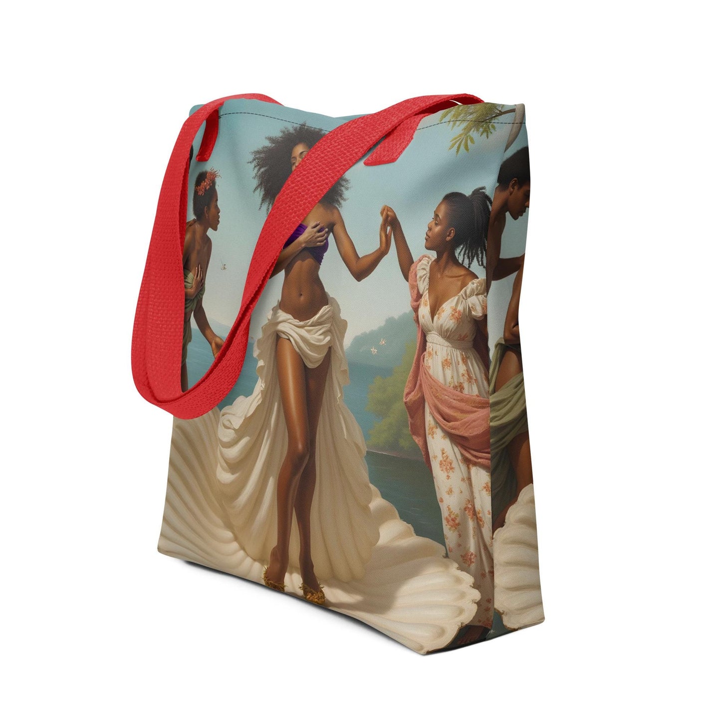 Empowering Birth of Venus Tote | Black Artistic Expression at Its Finest | Modern Twist on Classic Art | Black Figures as Birth of Venus Bag