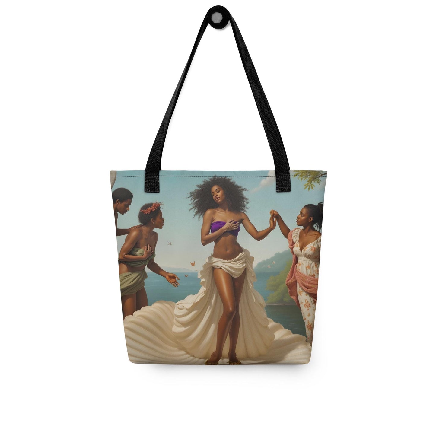 Empowering Birth of Venus Tote | Black Artistic Expression at Its Finest | Modern Twist on Classic Art | Black Figures as Birth of Venus Bag