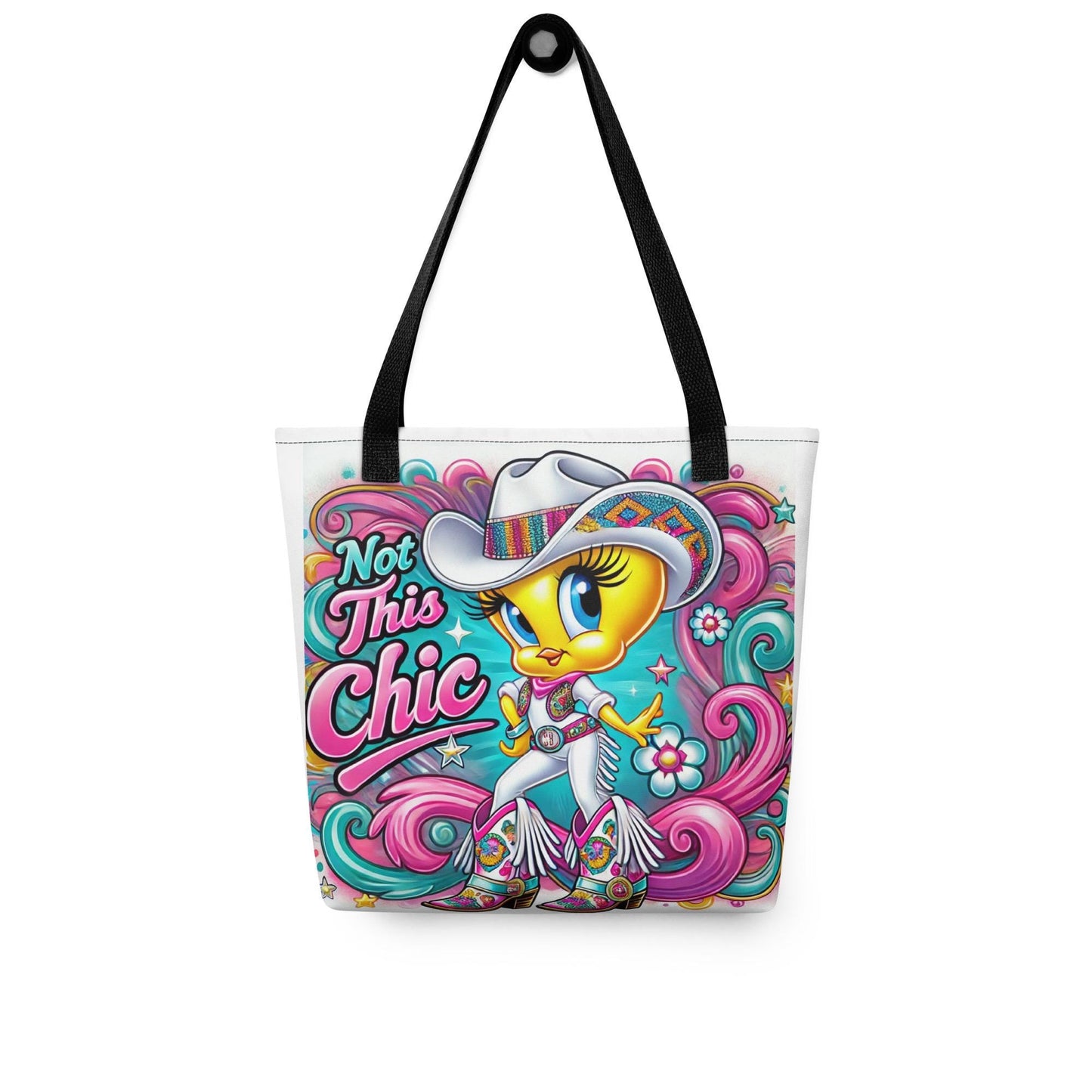 Colorful Cowgirl Tweety Bird Inspired Character Tote bag | Sassy Girl Tweety Inspired Character Tote Great Gift for Tweety Bird Lovers