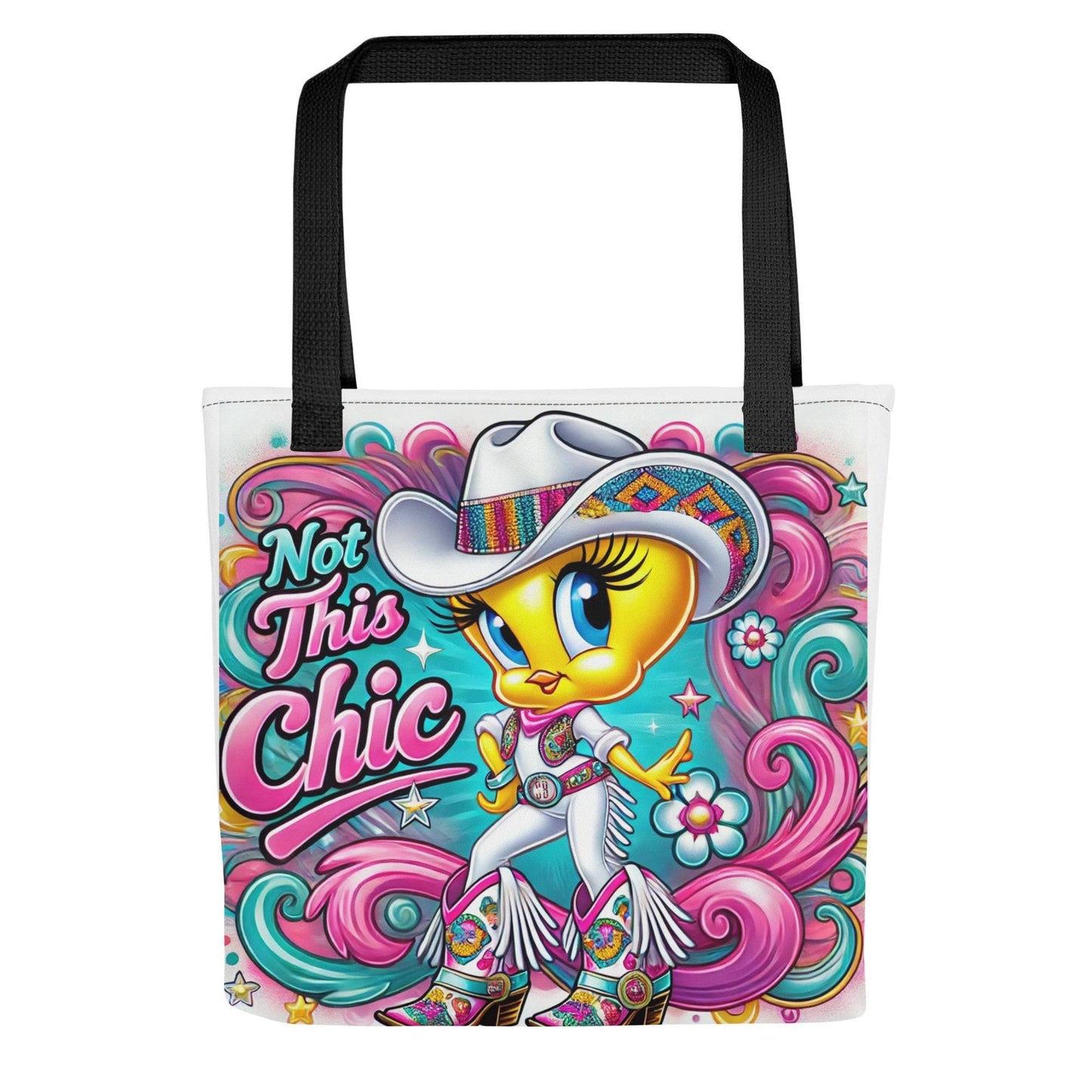 Colorful Cowgirl Tweety Bird Inspired Character Tote bag | Sassy Girl Tweety Inspired Character Tote Great Gift for Tweety Bird Lovers