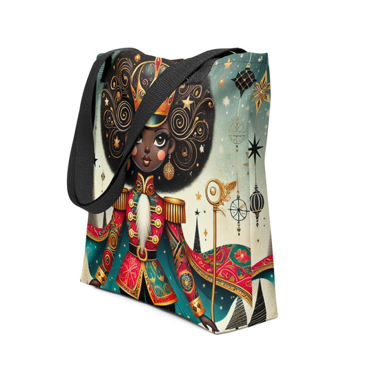 Black Female Nutcracker Tote bag | Unique Black Nutcracker Illustration on Durable Tote | Unique Black Girl Ballerina Holiday Gift for Her