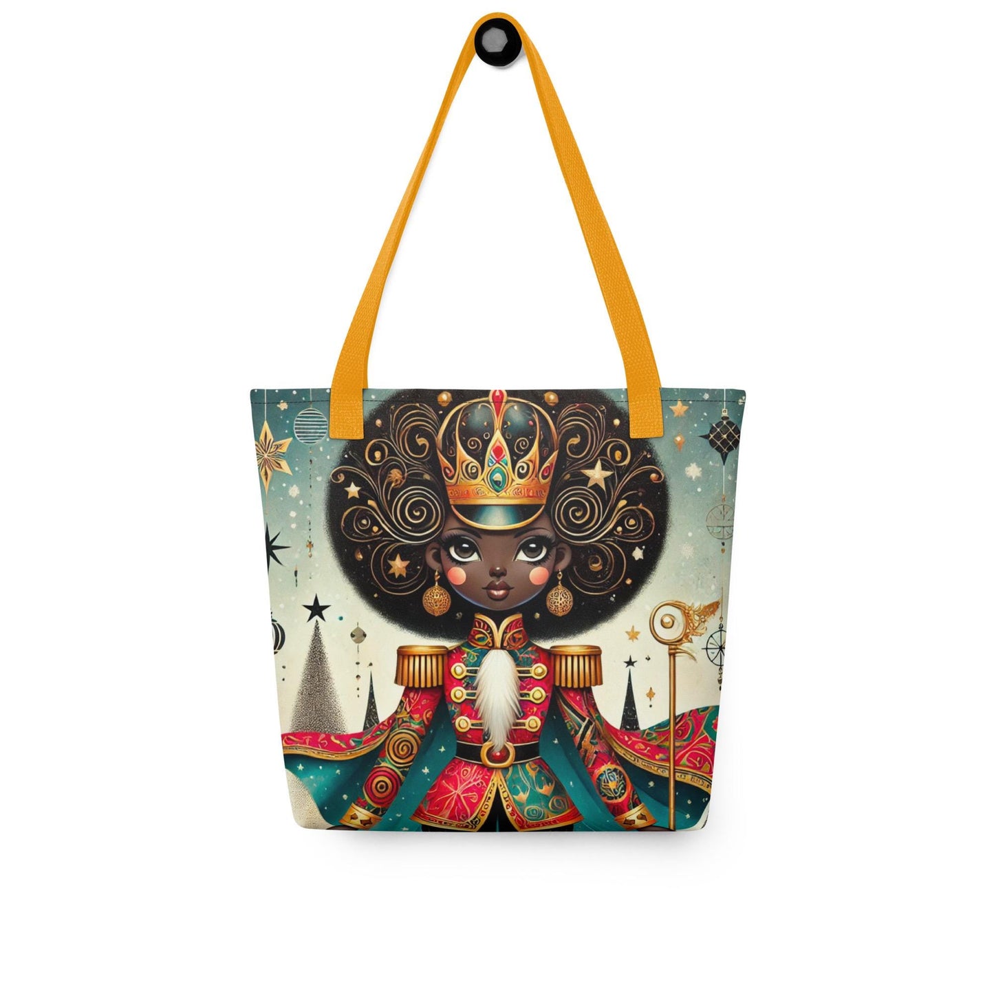 Black Female Nutcracker Tote bag | Unique Black Nutcracker Illustration on Durable Tote | Unique Black Girl Ballerina Holiday Gift for Her