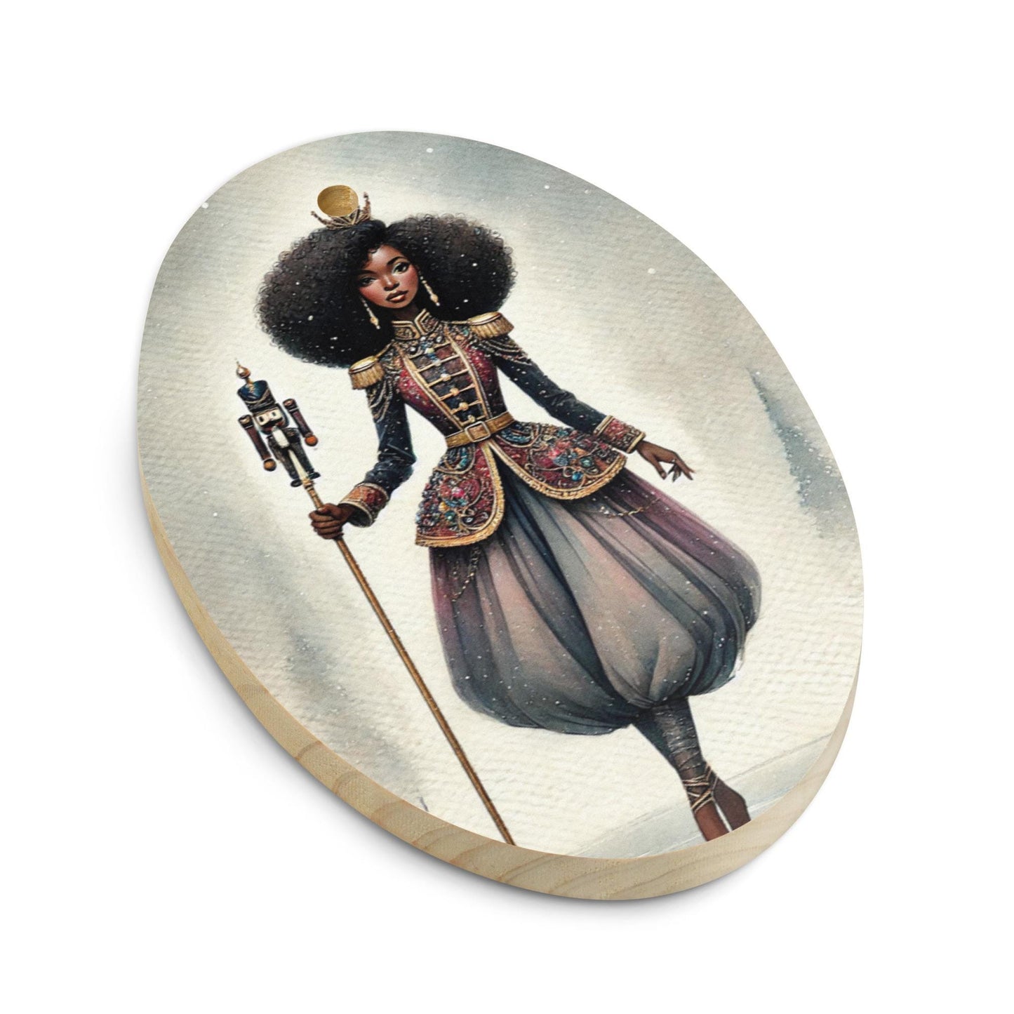 Black Girl Ballerina Nutcracker Wooden ornaments | Unique Female Nutcracker Christmas Design Ornament and Magnet | Black Woman Gift