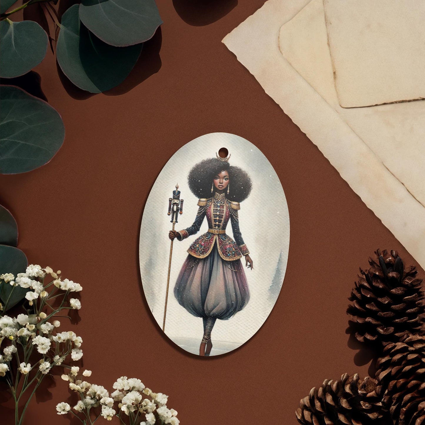 Black Girl Ballerina Nutcracker Wooden ornaments | Unique Female Nutcracker Christmas Design Ornament and Magnet | Black Woman Gift
