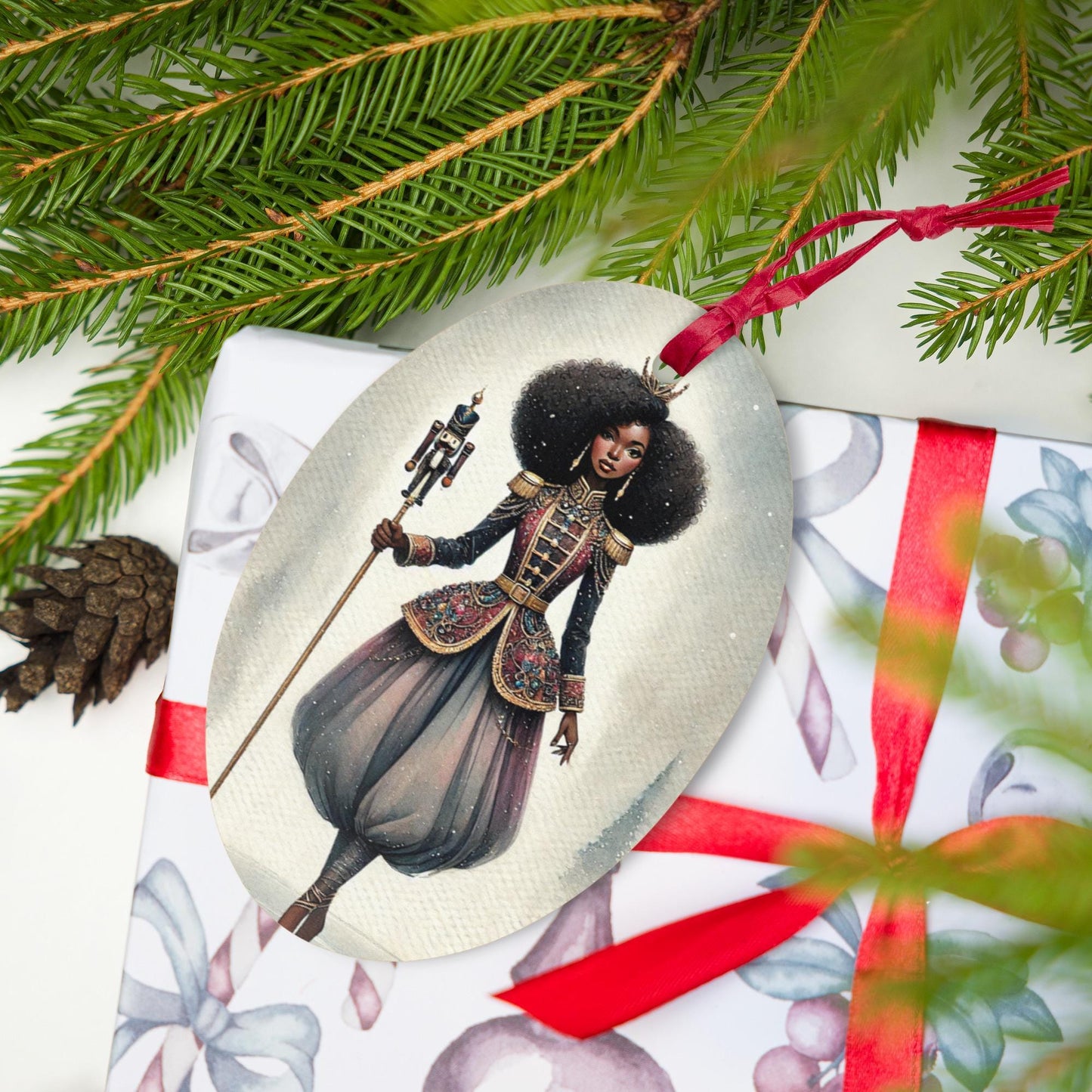 Black Girl Ballerina Nutcracker Wooden ornaments | Unique Female Nutcracker Christmas Design Ornament and Magnet | Black Woman Gift