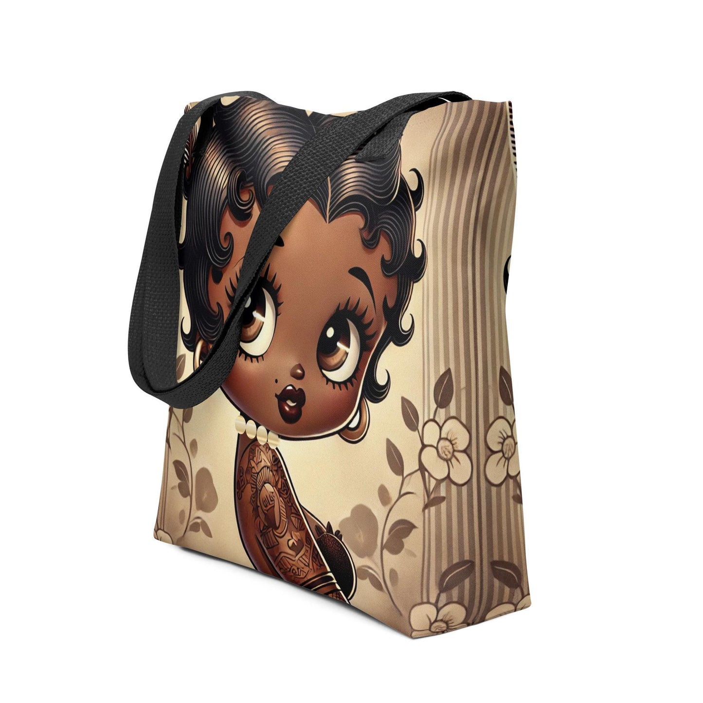 Melanin Queen Betty Boop Vintage Earth Tone Brown Tote bag | Black Betty Boop Bag as a gift for her | Trending Betty Boop Gifts |