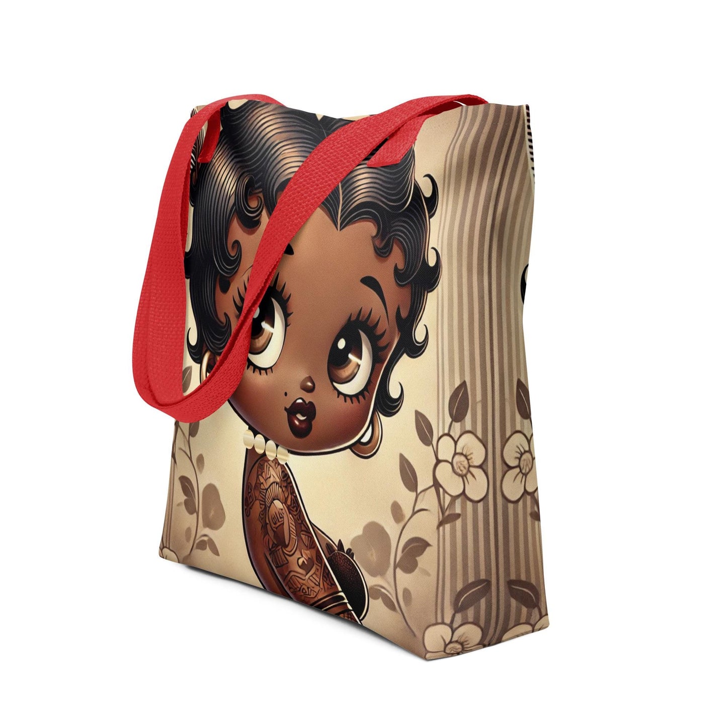 Melanin Queen Betty Boop Vintage Earth Tone Brown Tote bag | Black Betty Boop Bag as a gift for her | Trending Betty Boop Gifts |