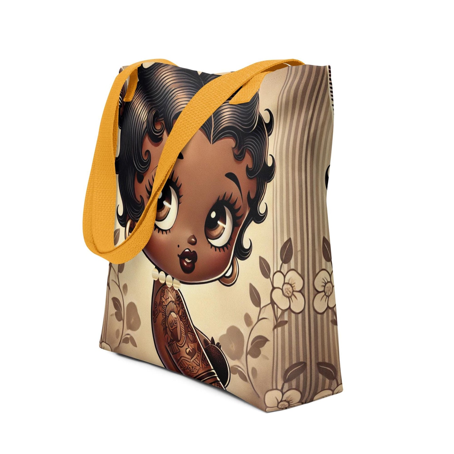 Melanin Queen Betty Boop Vintage Earth Tone Brown Tote bag | Black Betty Boop Bag as a gift for her | Trending Betty Boop Gifts |