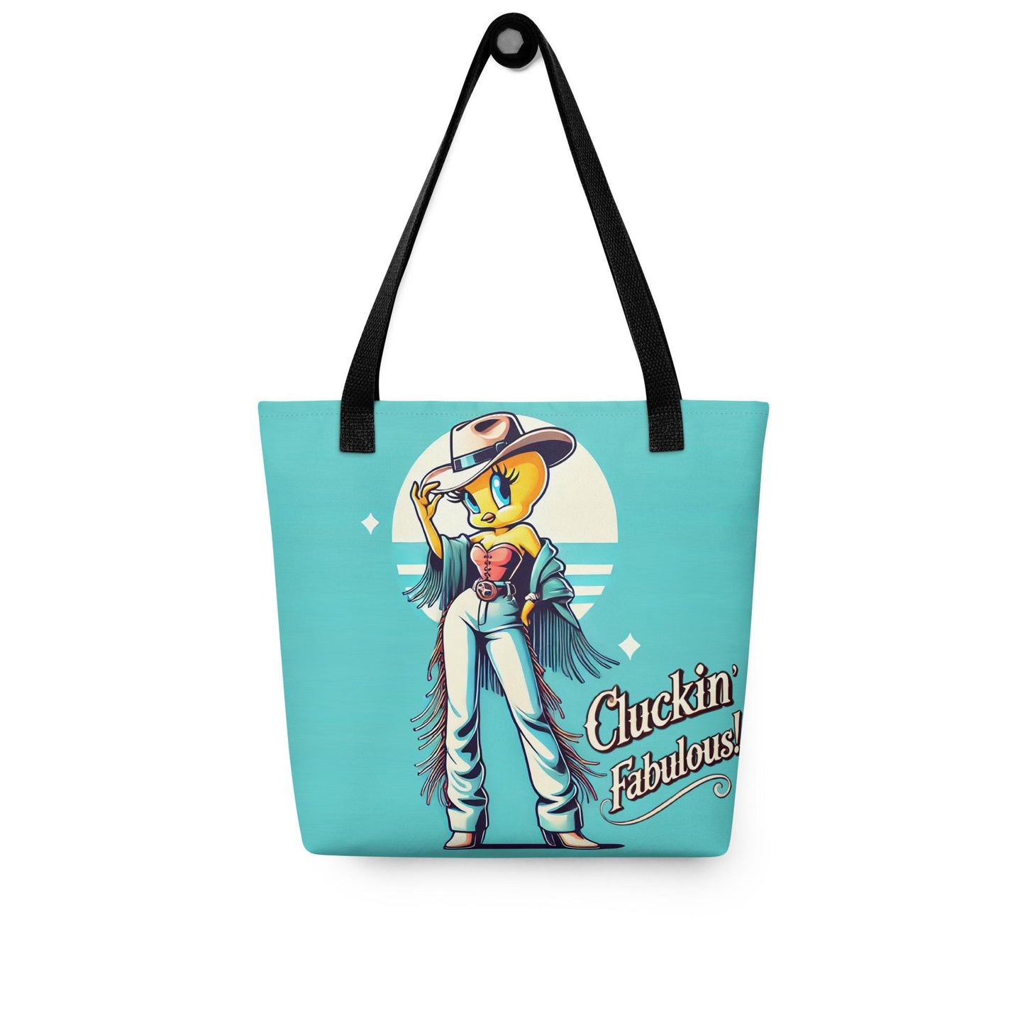 Feminine Tweety Bird Character Inspired Tote bag | Tweety Bird Durable Tote as a Gift | Unique Cowgirl Tweety Bird Bag | Tweety Lover Gift
