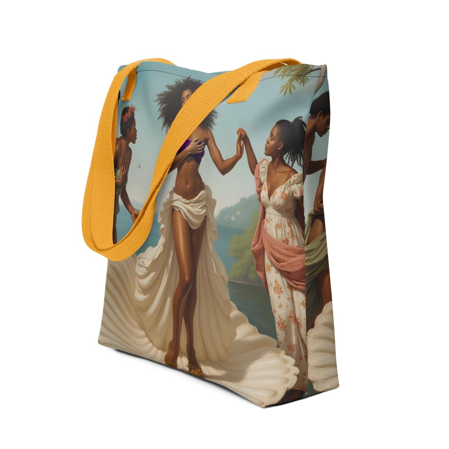 Empowering Birth of Venus Tote | Black Artistic Expression at Its Finest | Modern Twist on Classic Art | Black Figures as Birth of Venus Bag