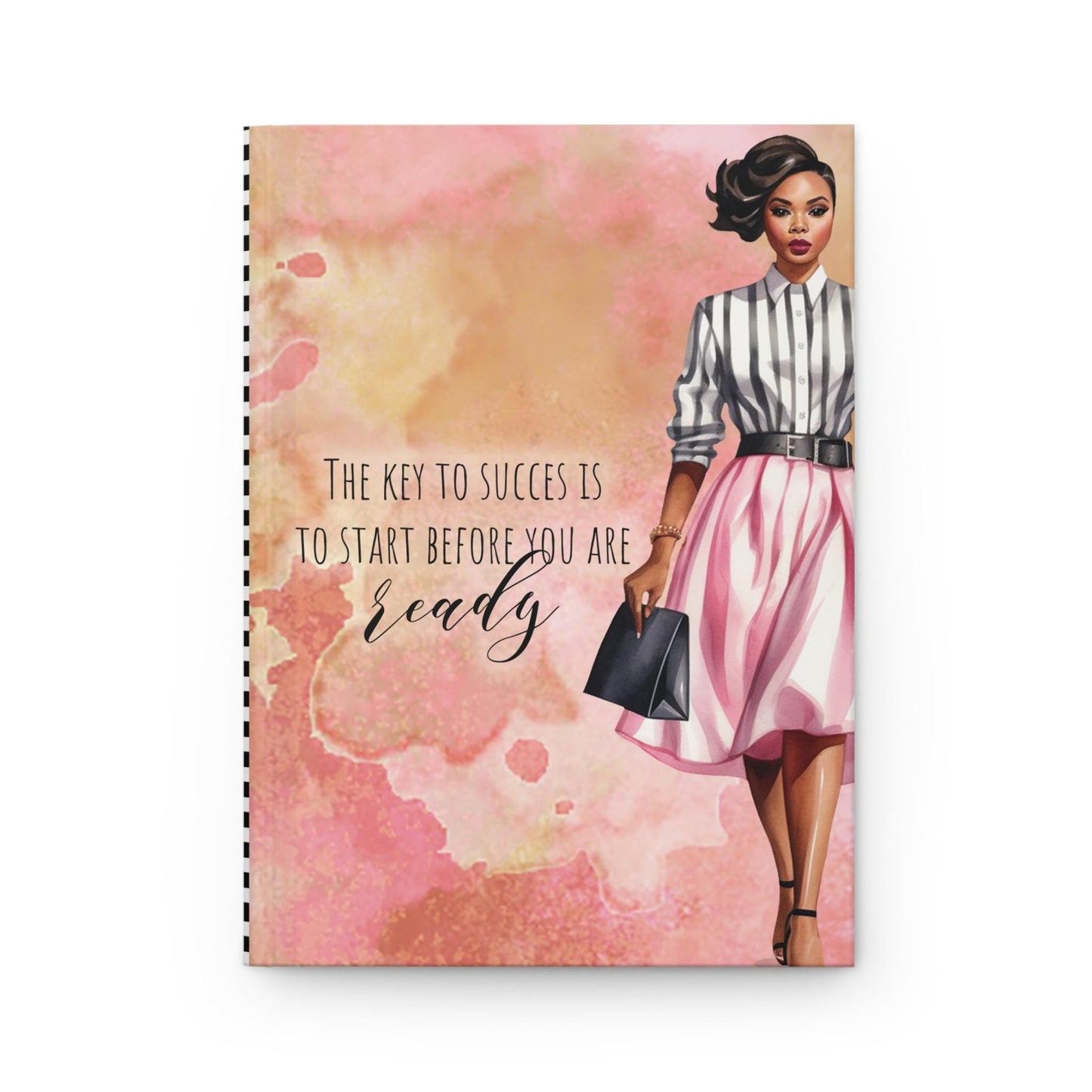 Keys to Success Start Before You're Ready Hardcover Journal | Aesthetic Notebook with Black Girl Boss | Gift for Writer or Entrepreneur