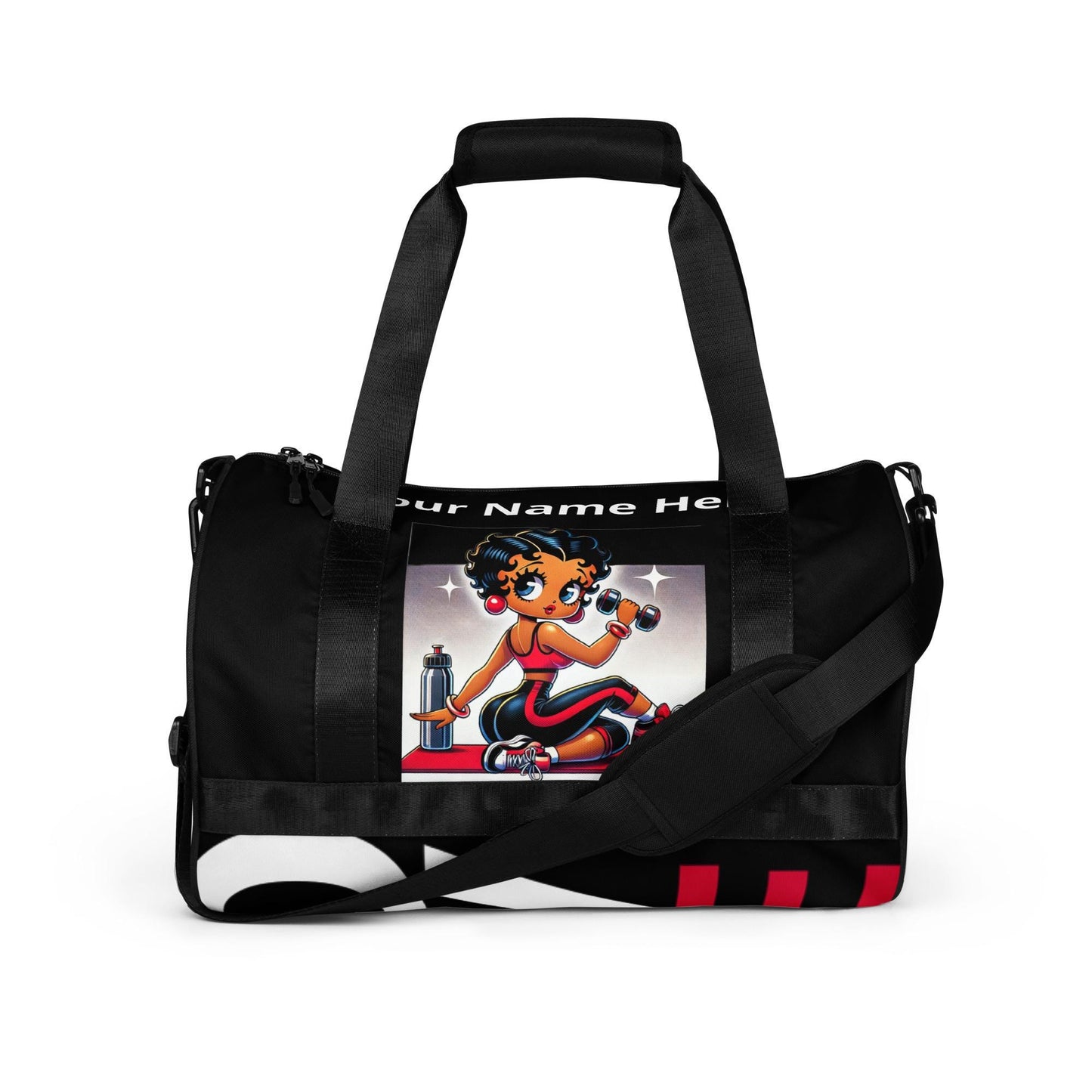 Black Betty Boop Character All-over print gym bag | Cute Personalized Gym Bag Gift for Her | Gym Sport Bag for your 2025 goals