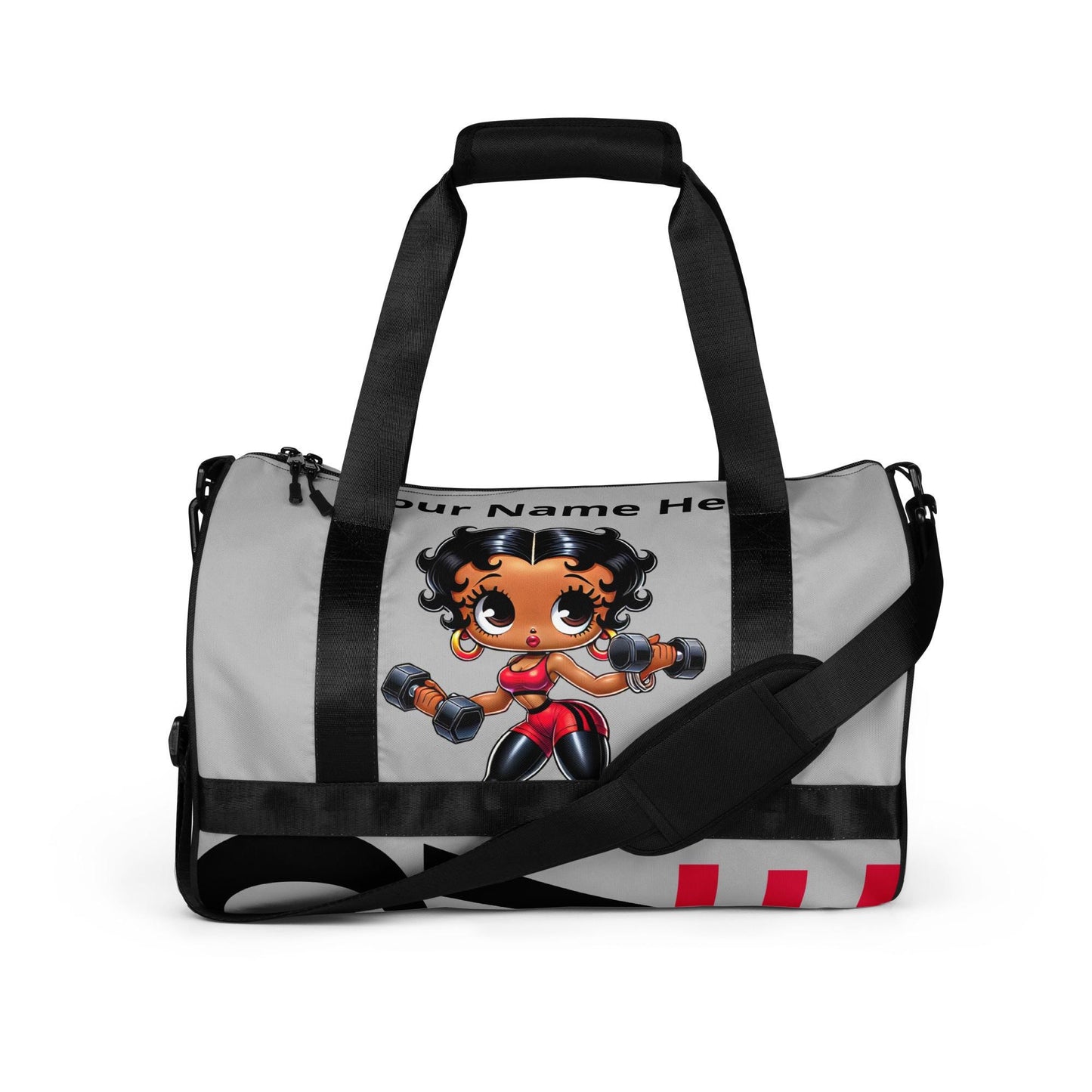 Black Betty Boop Body Builder Character All-over print gym bag | Cute Personalized Gym Bag Gift for Her | Gym Sport Bag for your 2025 goals