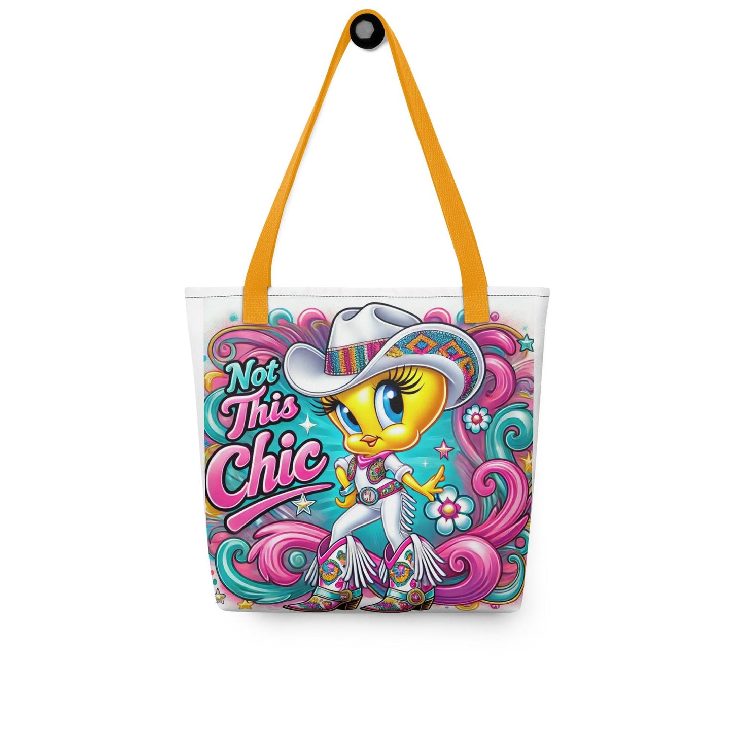 Colorful Cowgirl Tweety Bird Inspired Character Tote bag | Sassy Girl Tweety Inspired Character Tote Great Gift for Tweety Bird Lovers