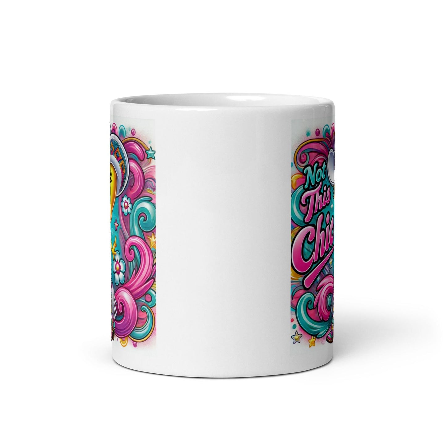Colorful Cowgirl Tweety Bird Inspired Character White glossy mug | Sassy Tweety Inspired Character Mug Great Gift for Tweety Bird Lovers
