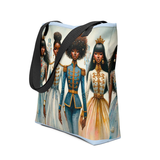 Black Female Nutcracker Tote bag | Unique Black Nutcracker Watercolor Art on Durable Tote | Unique Black Girl Ballerina Holiday Gift for Her