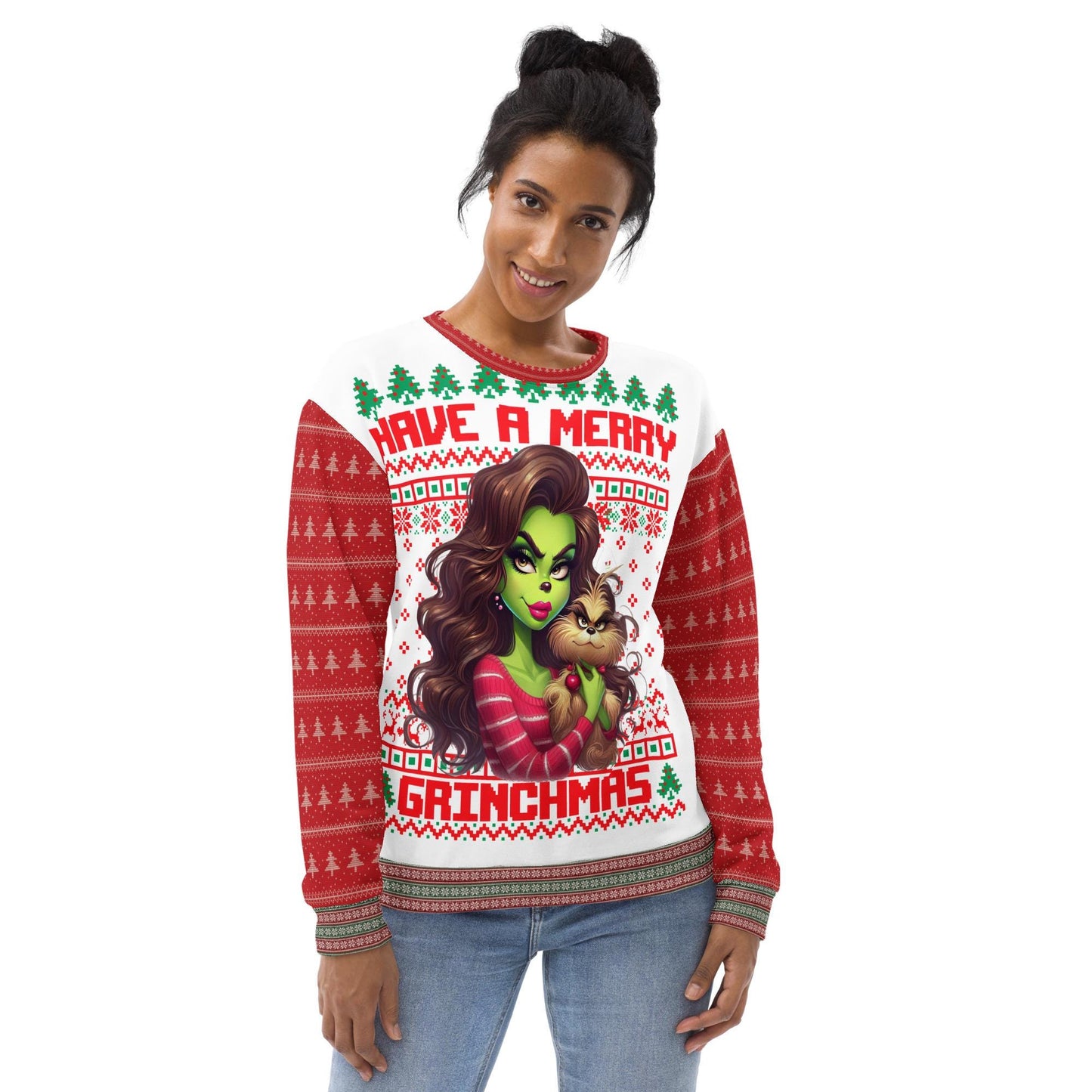 Merry Grinchmas Ugly Sweater Unisex Sweatshirt | Festive Christmas Sweatshirt | Fun Christmas Sweatshirt