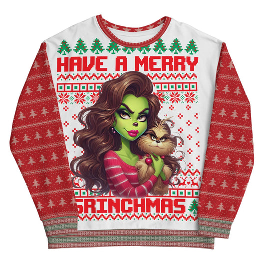 Merry Grinchmas Ugly Sweater Unisex Sweatshirt | Festive Christmas Sweatshirt | Fun Christmas Sweatshirt