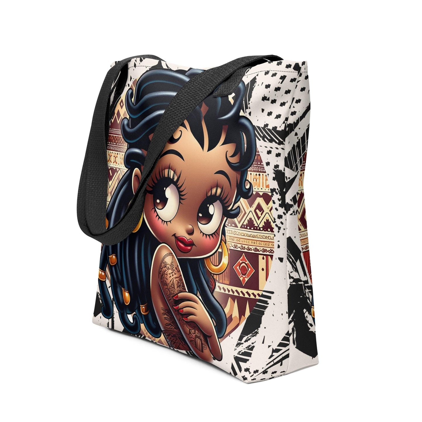 Super Cute African Print Black Boop Inspired Durable Tote bag |