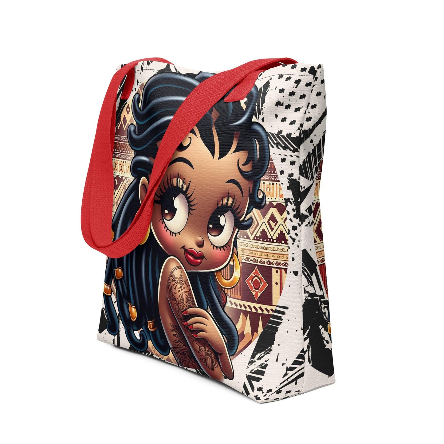 Super Cute African Print Black Boop Inspired Durable Tote bag |