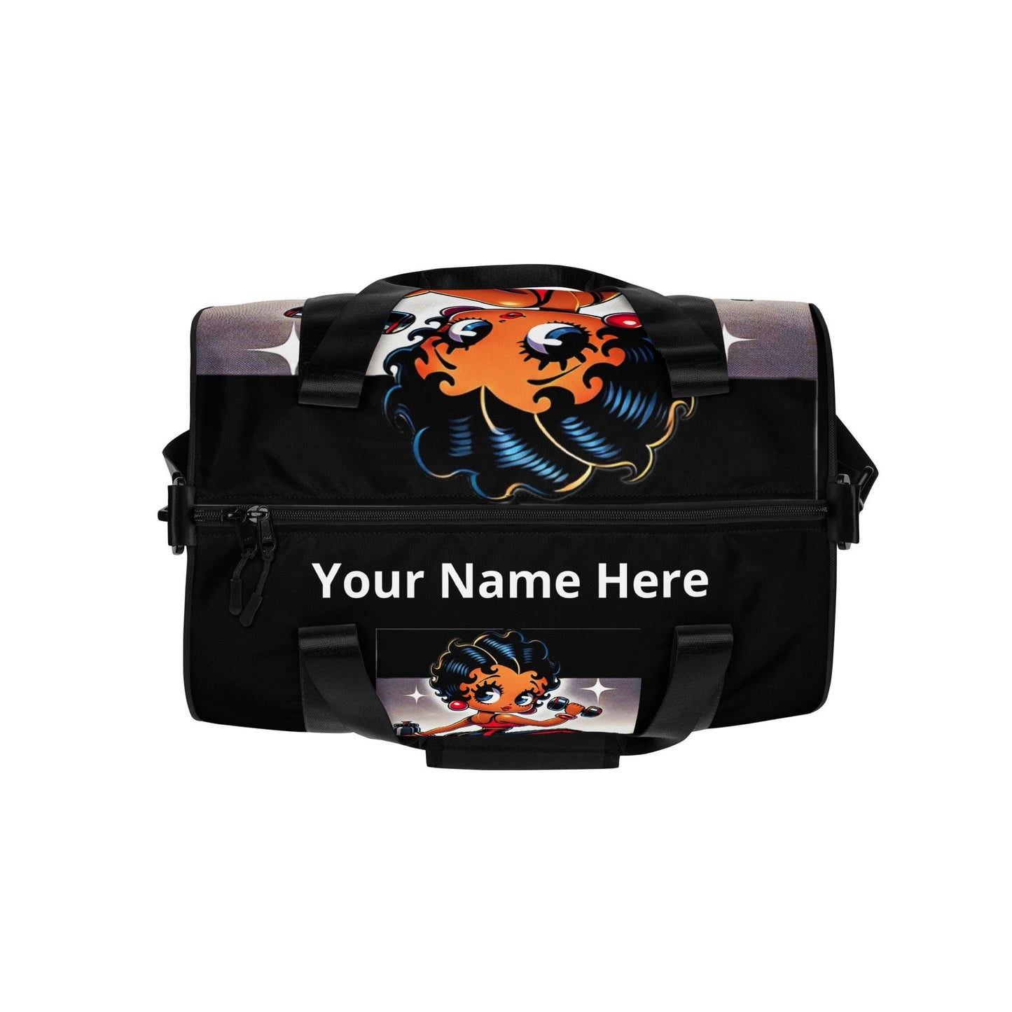 Black Betty Boop Character All-over print gym bag | Cute Personalized Gym Bag Gift for Her | Gym Sport Bag for your 2025 goals