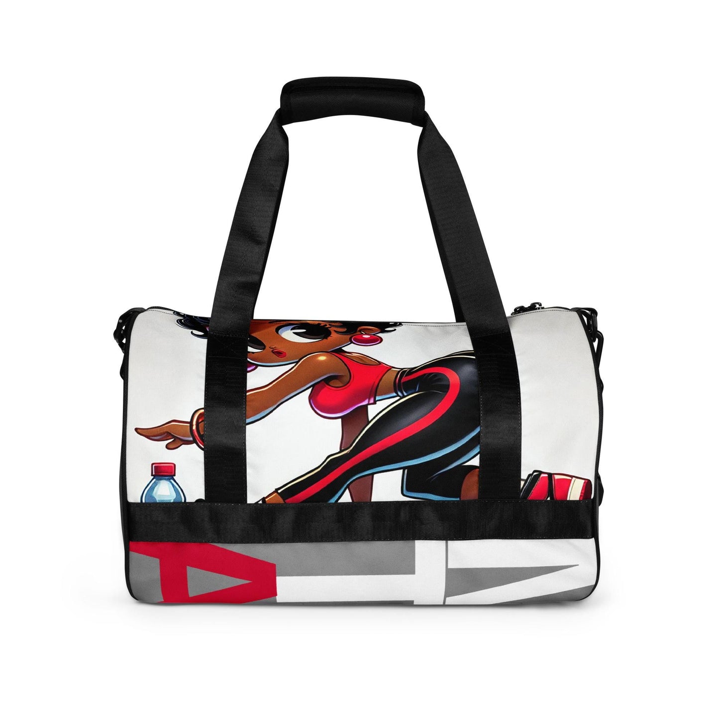 Black Gym Character All-over print gym bag  | Cute Melanin Queen Personalized Gym Bag Gift | Gym Sport Bag for your 2025 goals