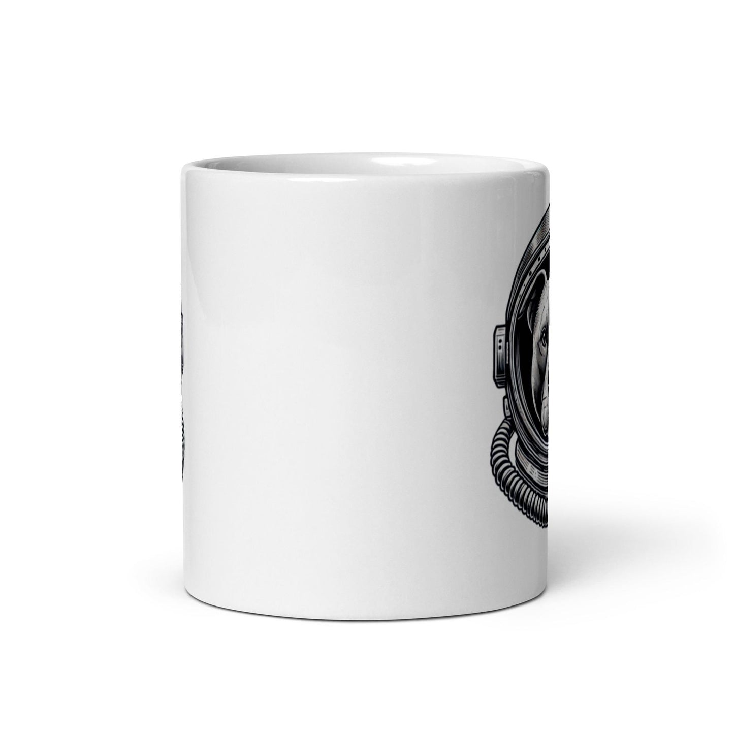 Pup in Space White glossy mug | Coffe Mug for Dog Lovers | Pit Bull Lovers Mug | Cute Gift for Dog Moms and Dads |