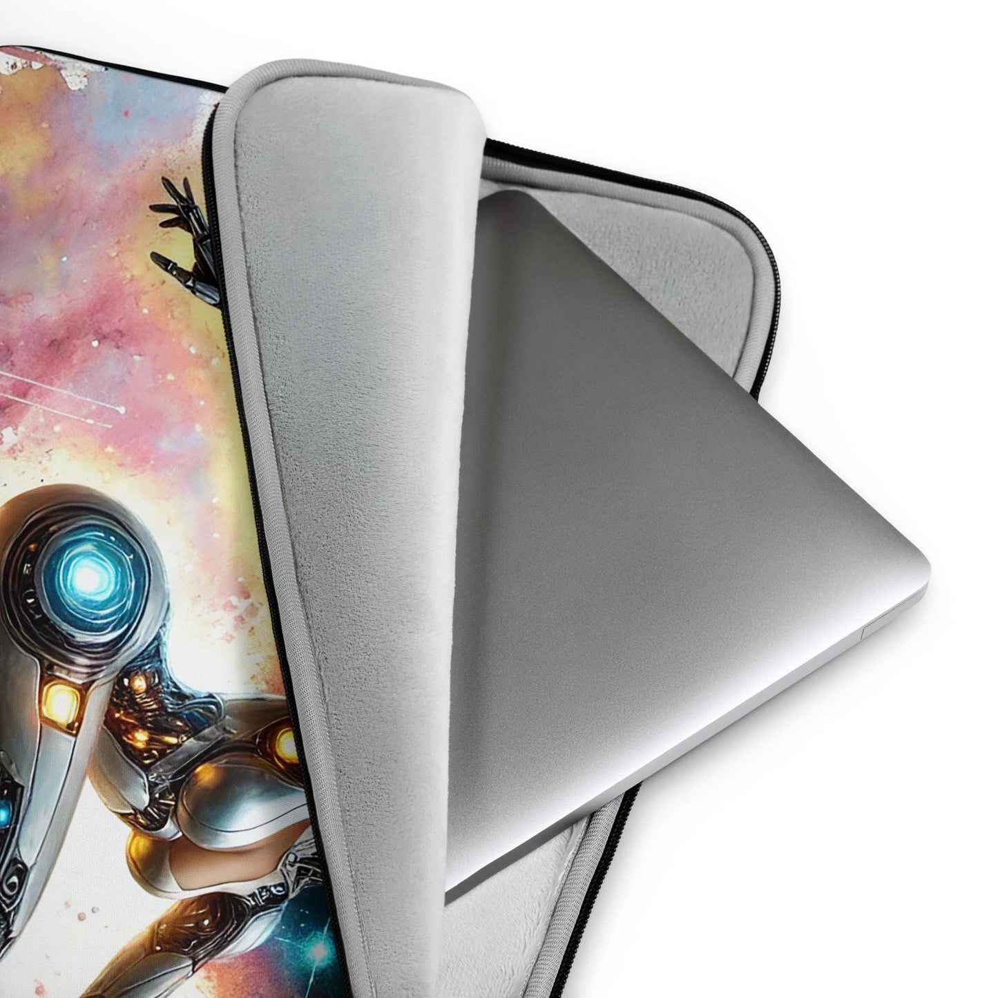 Afro-Futuristic Black Cyborg Laptop Sleeves |Aesthetic Laptop Sleeve Bag with Black Queen Sci Fi Illustrations | Dope gift for Women in Tech