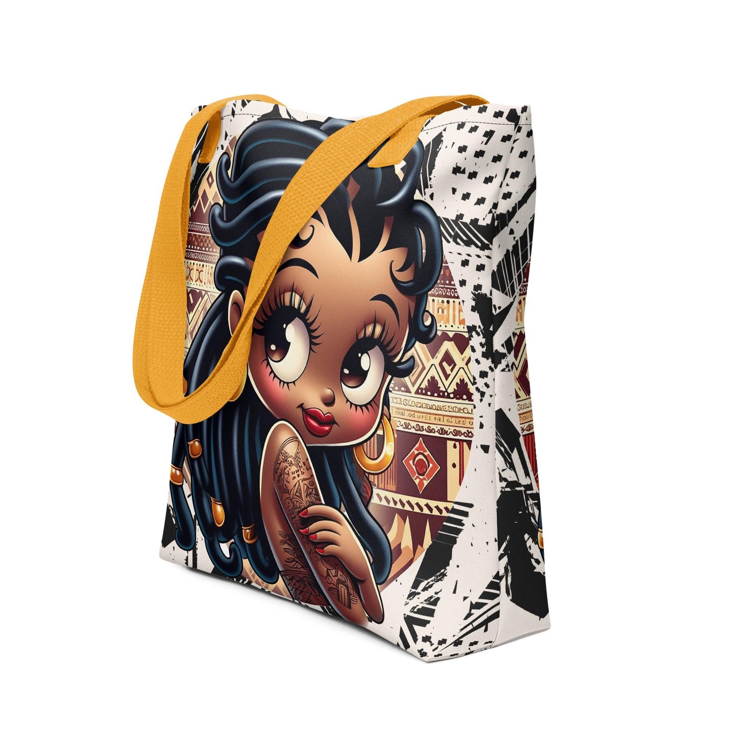 Super Cute African Print Black Boop Inspired Durable Tote bag |