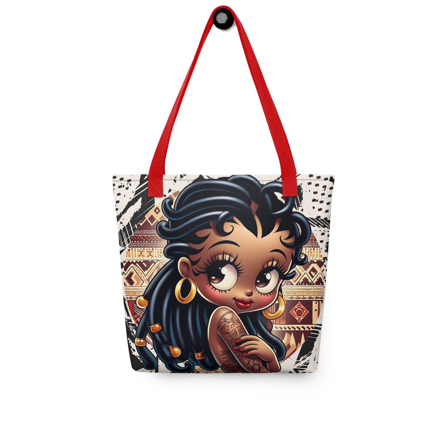 Super Cute African Print Black Boop Inspired Durable Tote bag |