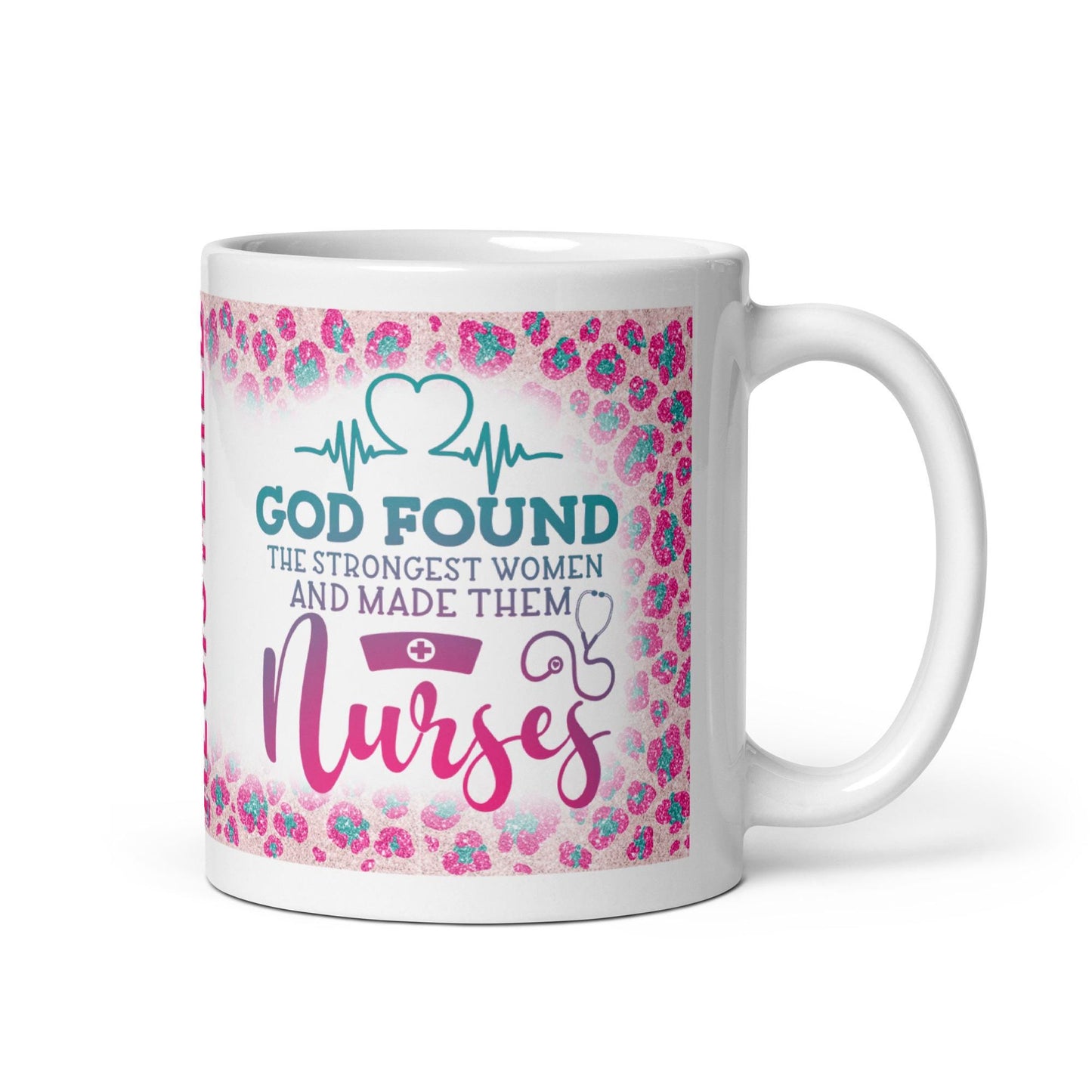 Personalized Cute Registered Nurse White glossy mug | Custom Gift for Nurse | Gift for Black Nurse