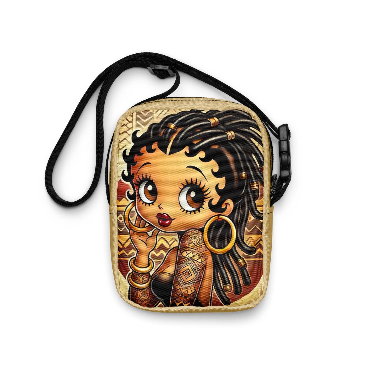 Unique African American Betty Boop Crossbody Bag with Cultural Flair | Perfect Gift for Her | Crossbody Bag with Authentic African Design