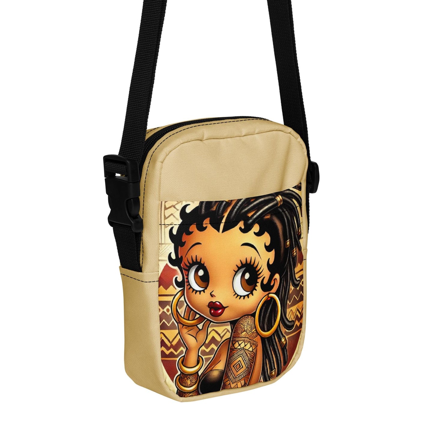 Unique African American Betty Boop Crossbody Bag with Cultural Flair | Perfect Gift for Her | Crossbody Bag with Authentic African Design