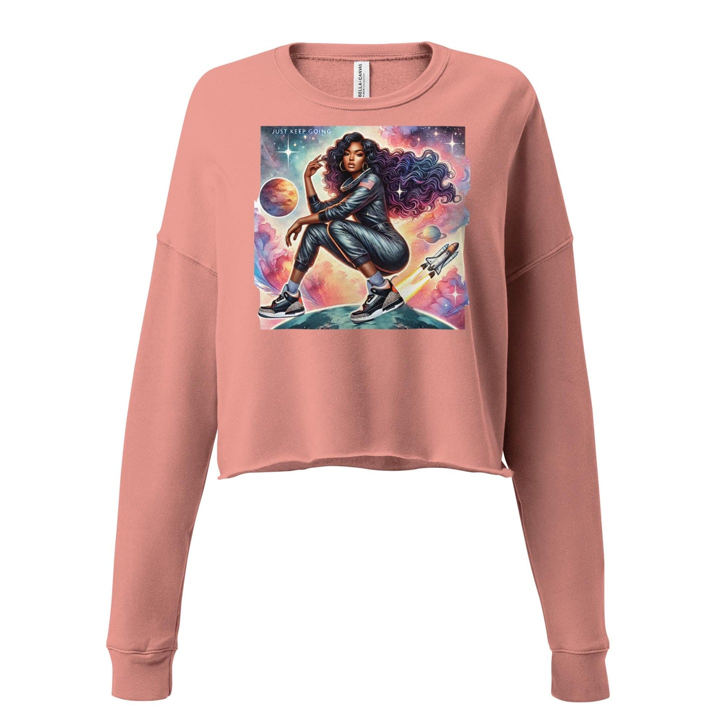 Black Girl in Space Crop Sweatshirt