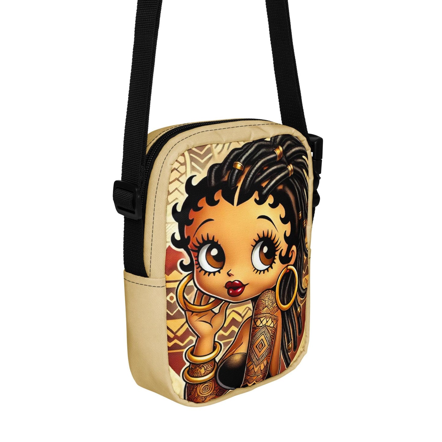 Unique African American Betty Boop Crossbody Bag with Cultural Flair | Perfect Gift for Her | Crossbody Bag with Authentic African Design