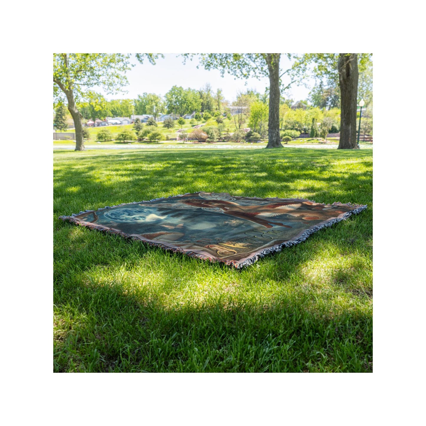 Personalized African American Forest Fairy Woven Blanket | Great Gift for a Black Woman Mythical Fantasy Lover | Red Head Black Girl Fairy