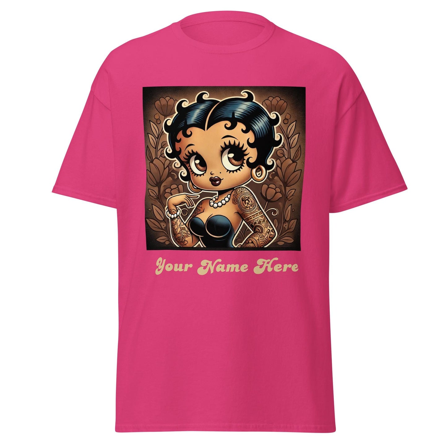 Vintage Earth Tone Black Betty Boop Character Design on Unisex T-shirt | Trending Black Betty Boop Personalized Gift for Her