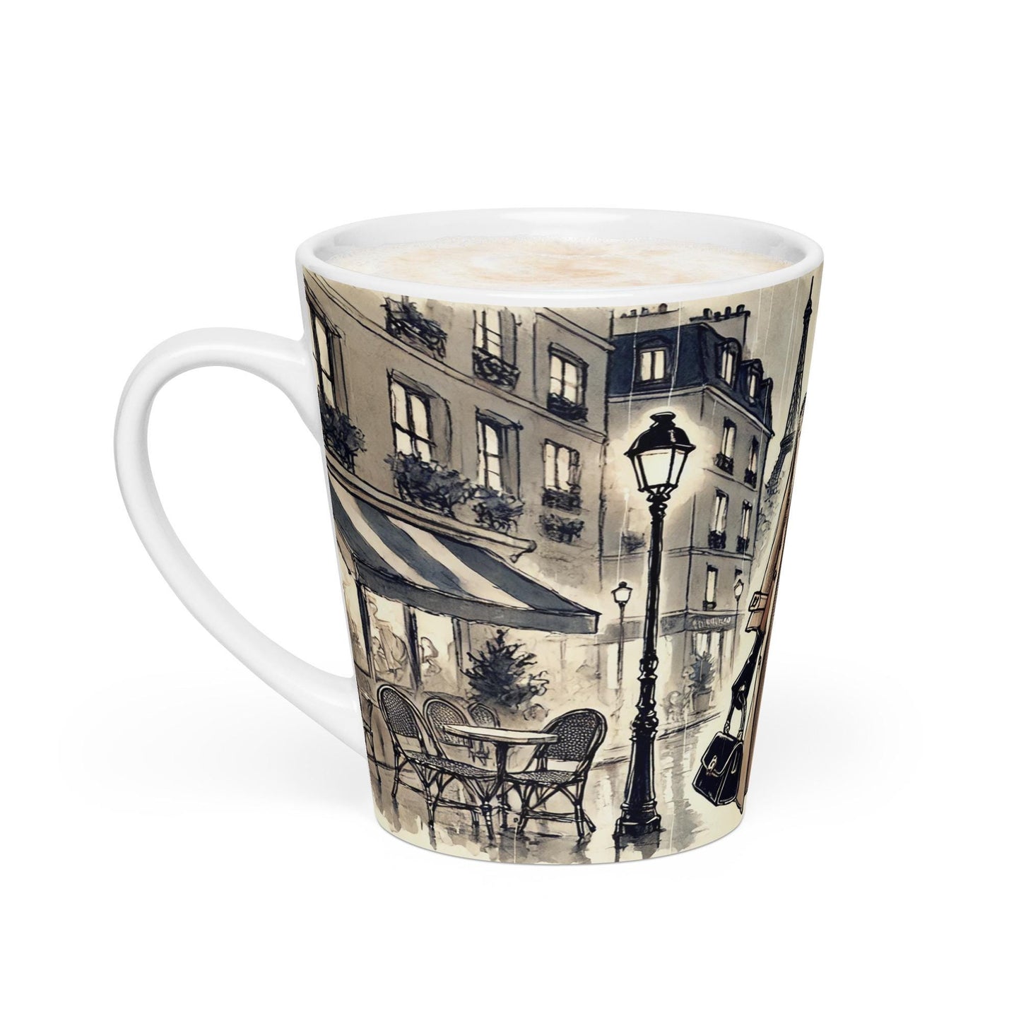Chic Parisian Latte Mug,  Luxurious Designed Mug for Latte Lovers, Gift for Coffee Lovers , Vintage Latte Mug, Latte Mug