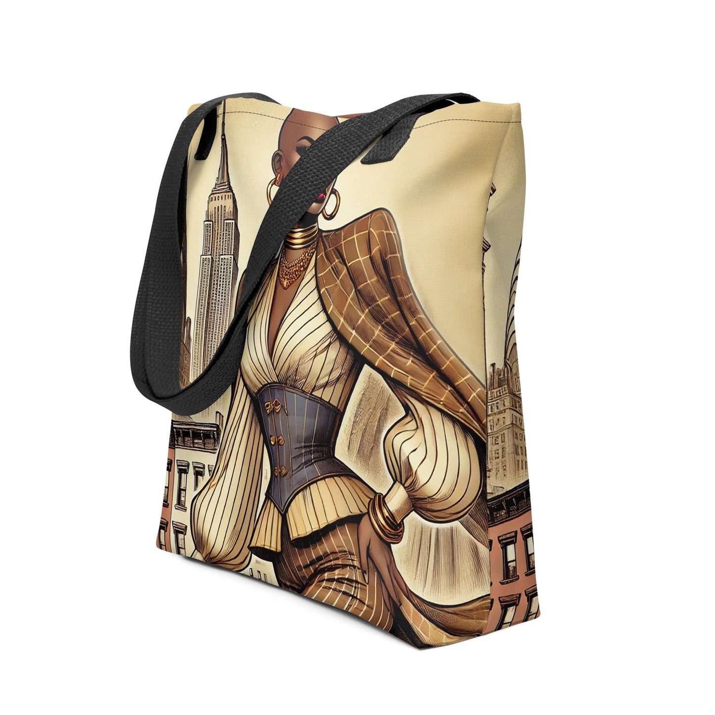 New York State of Mind Durable Black Woman Tote bag | Bold Fashion Lover Tote | Black Girl Art Aesthetic Tote