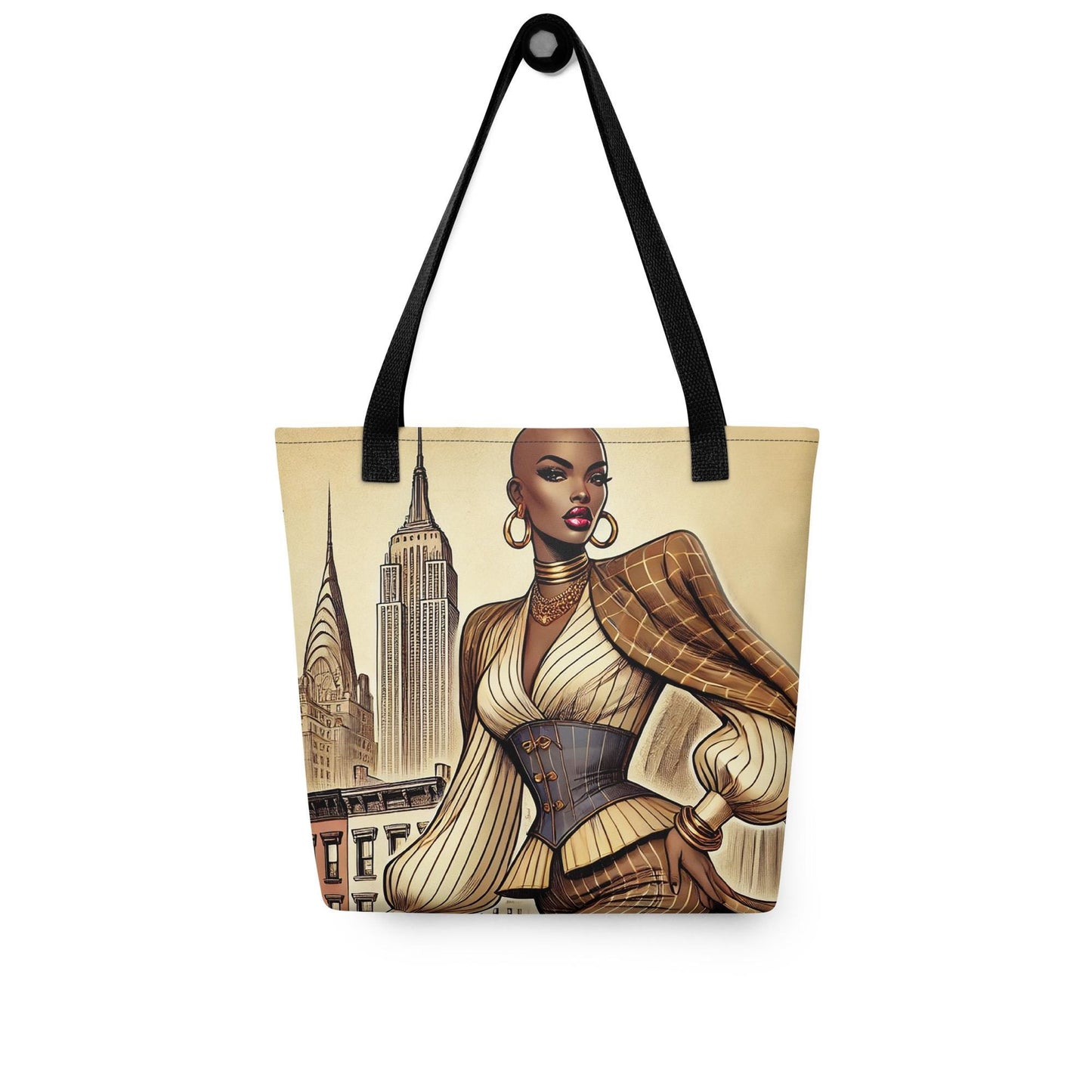 New York State of Mind Durable Black Woman Tote bag | Bold Fashion Lover Tote | Black Girl Art Aesthetic Tote