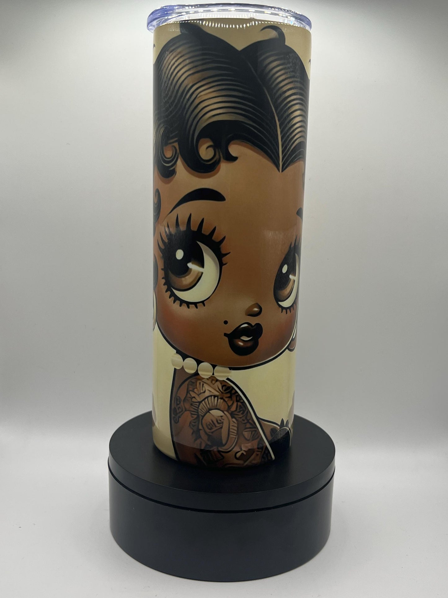 Melanin Queen Boop Vintage Earth Tone Personalized 20 oz Tumbler | Black Boop Character Gift for her | Personalized Black Boop Gifts for Her