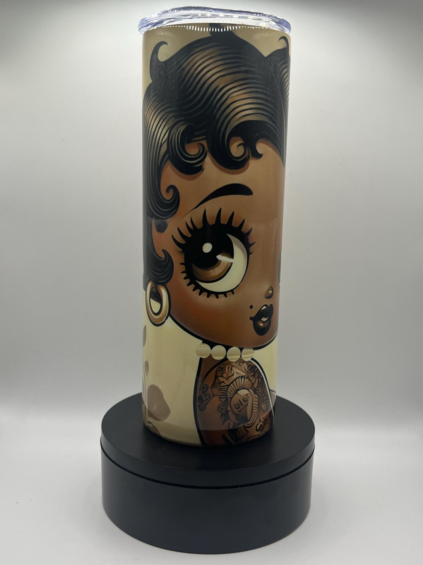Melanin Queen Boop Vintage Earth Tone Personalized 20 oz Tumbler | Black Boop Character Gift for her | Personalized Black Boop Gifts for Her