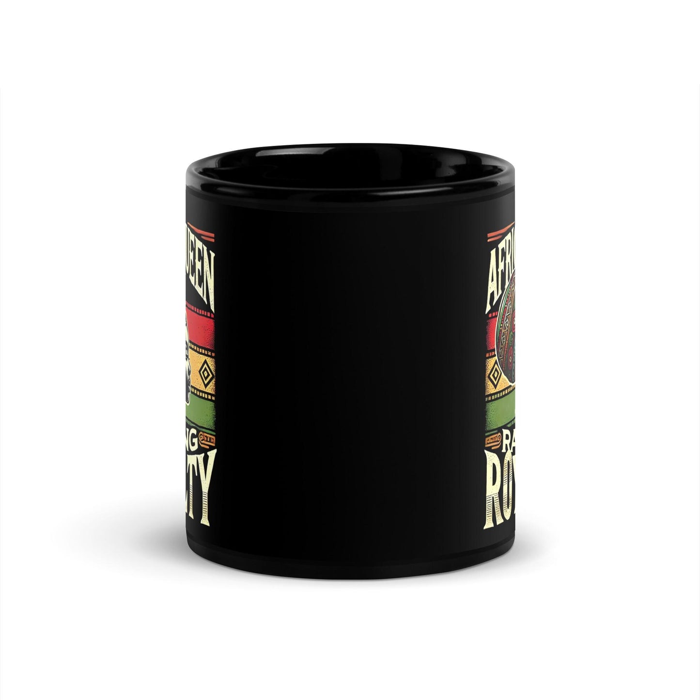 African Queen Raising Royalty Black Glossy Mug | Black Mothers Day Gift | Black Moms Mug | Black Mothers Day Gift  Personalization Available