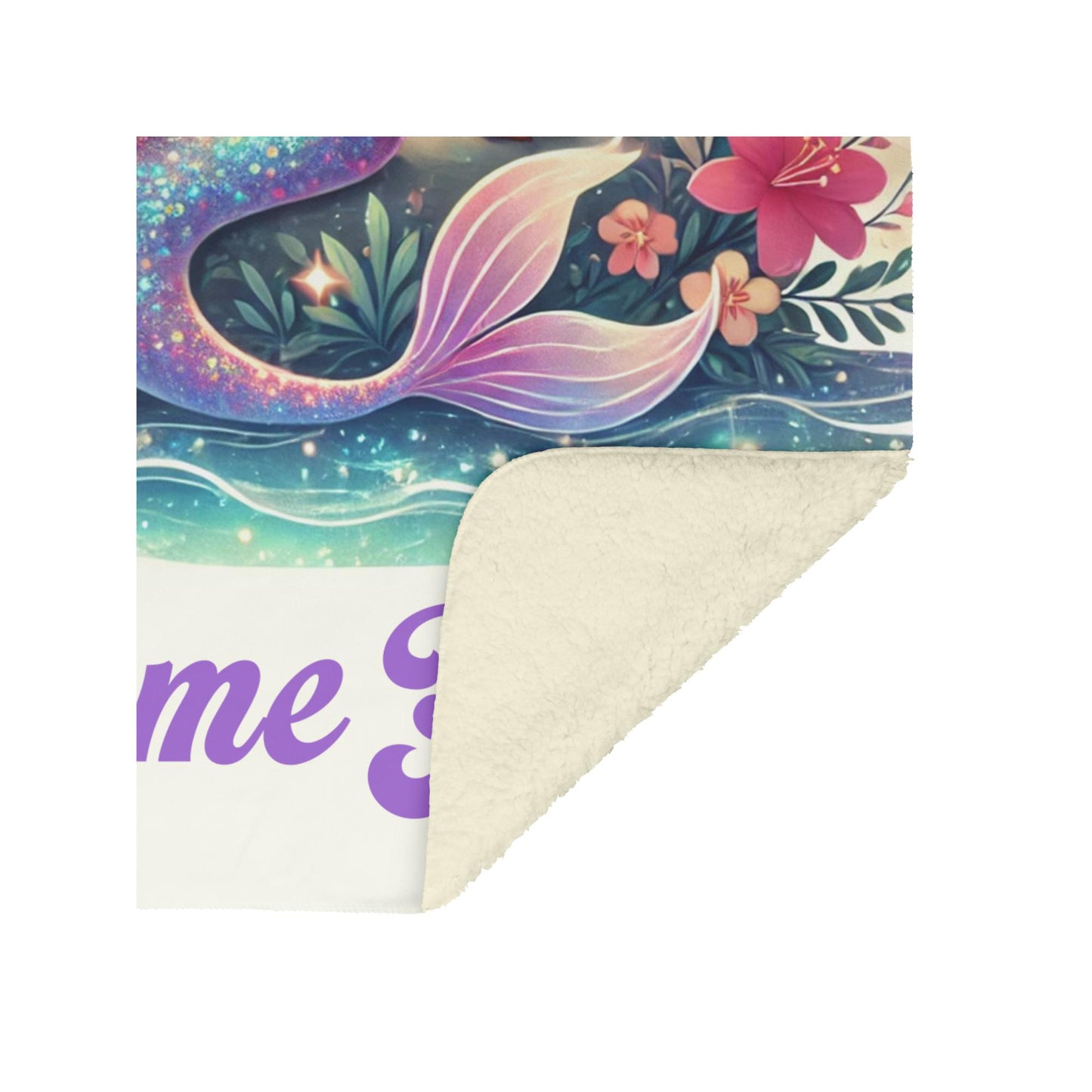 Personalized Cute Girls Mermaid Throw Blanket | Kids Mermaid Blanket | Little Girls Blanket Great Gift for Her | Black Girl Birthday  Gift