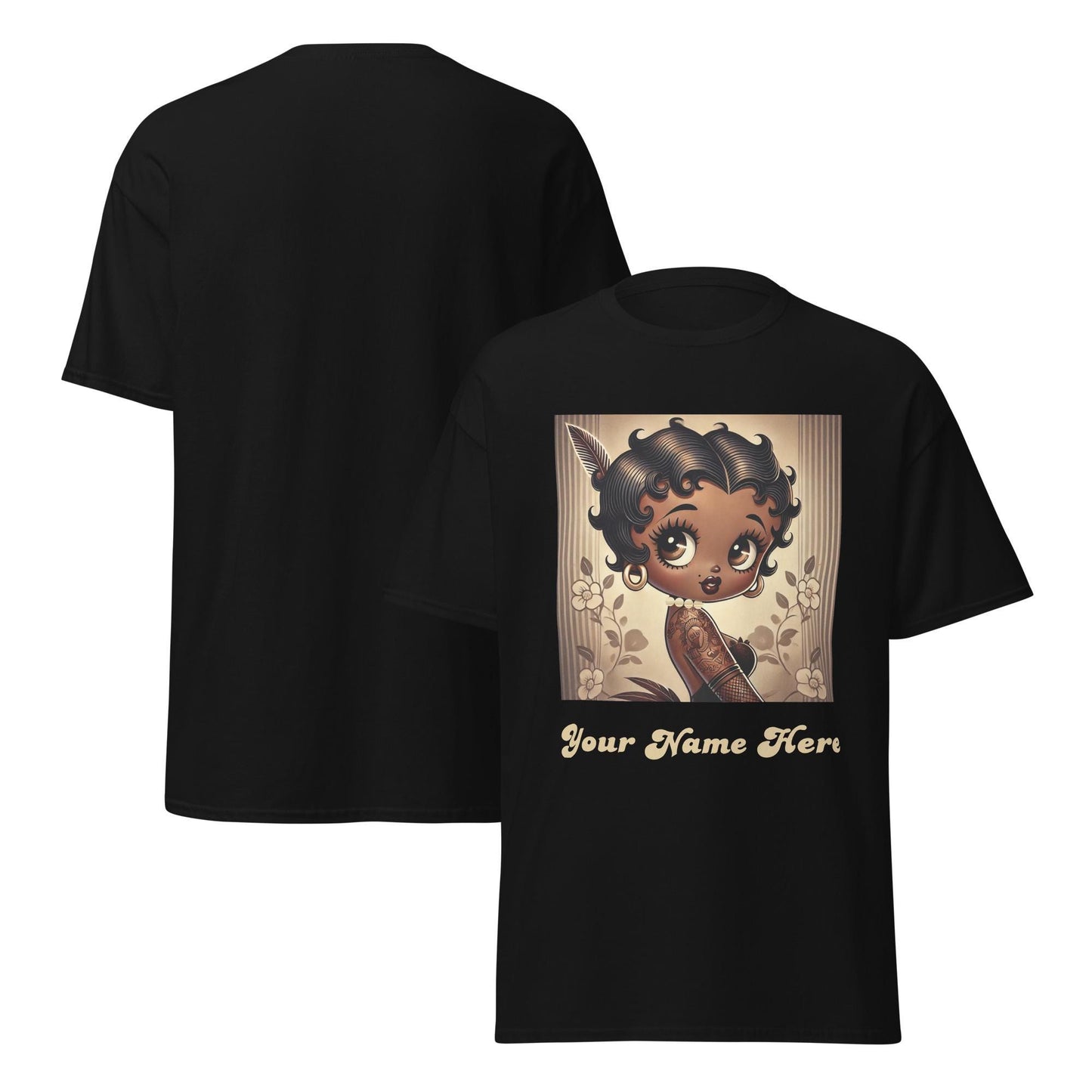 Melanin Queen Black Betty Boop Brown Vintage Earth Design on T-shirt| Black Betty Boop Shirt as a gift for her | Trending Betty Boop Gifts
