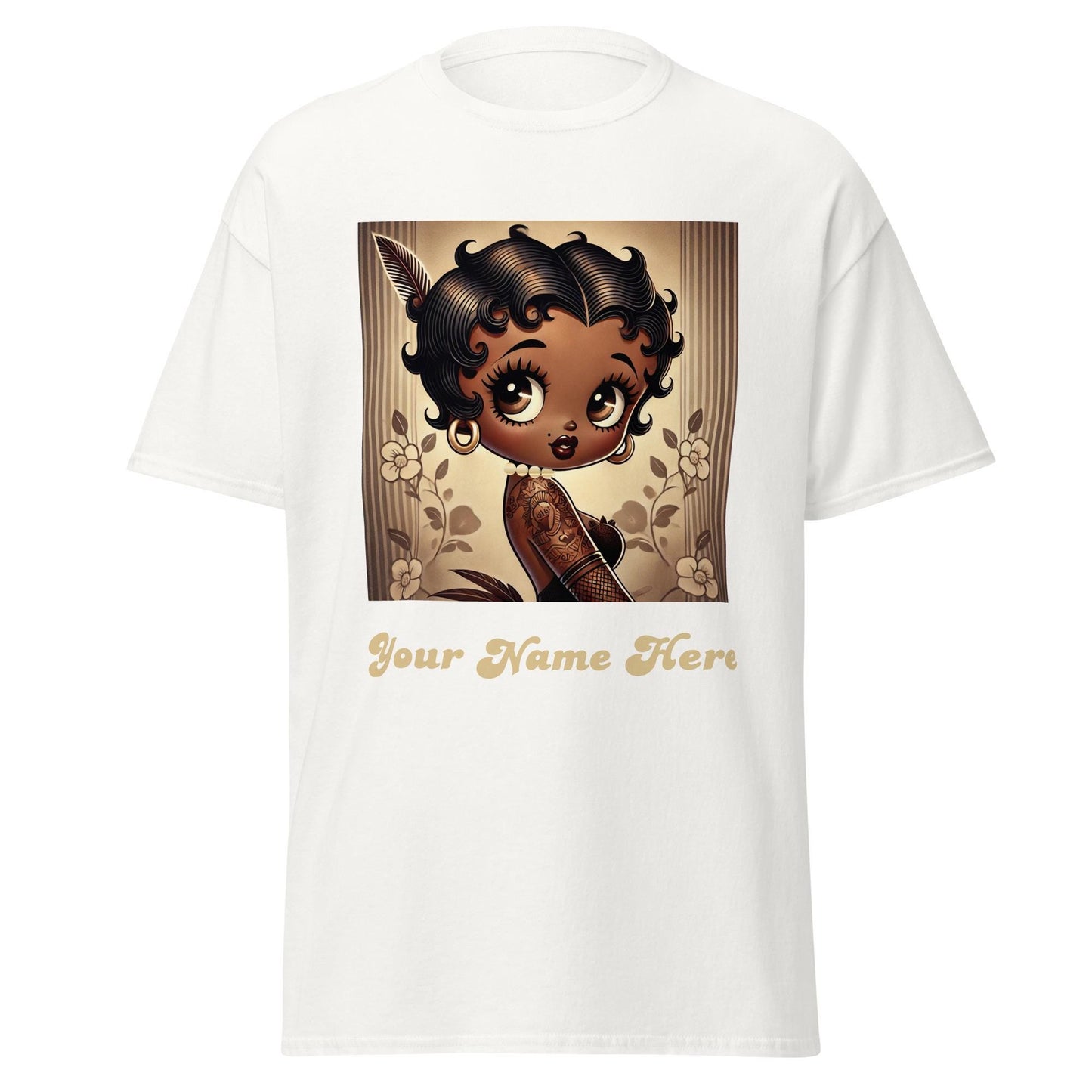 Melanin Queen Black Betty Boop Brown Vintage Earth Design on T-shirt| Black Betty Boop Shirt as a gift for her | Trending Betty Boop Gifts