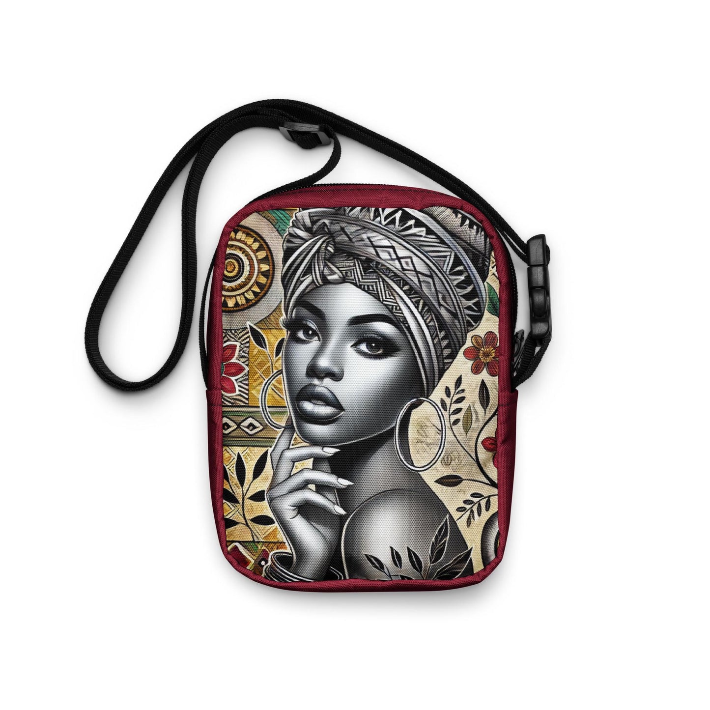 Natural Beauty Utility Crossbody Bag | Beautiful Black Woman Design on Stylish Bag | Personalized Unique Gift for Her | Great Birthday Gift